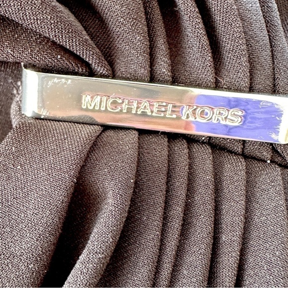 Michael Kors faux wrap midi  dress, sleeveless, v-neck, stretch jersey knit - Picture 12 of 16